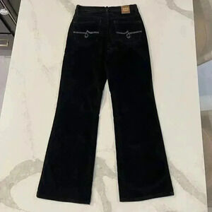 JAG Low Rise Boot Cut Corduroy Jeans Women's Size 4 Black Stretch Sequins Detail